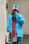 Walter Van BeirendonCK large hoodie AW22-23 8006 blue